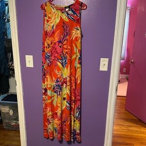 MSK Vibrant Floral Maxi Dress - Red and Yellow